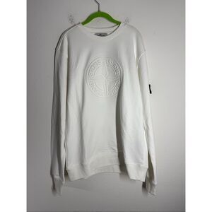 STONE ISLAND White Cotton Sweatshirt Men’s  Size XL See Description